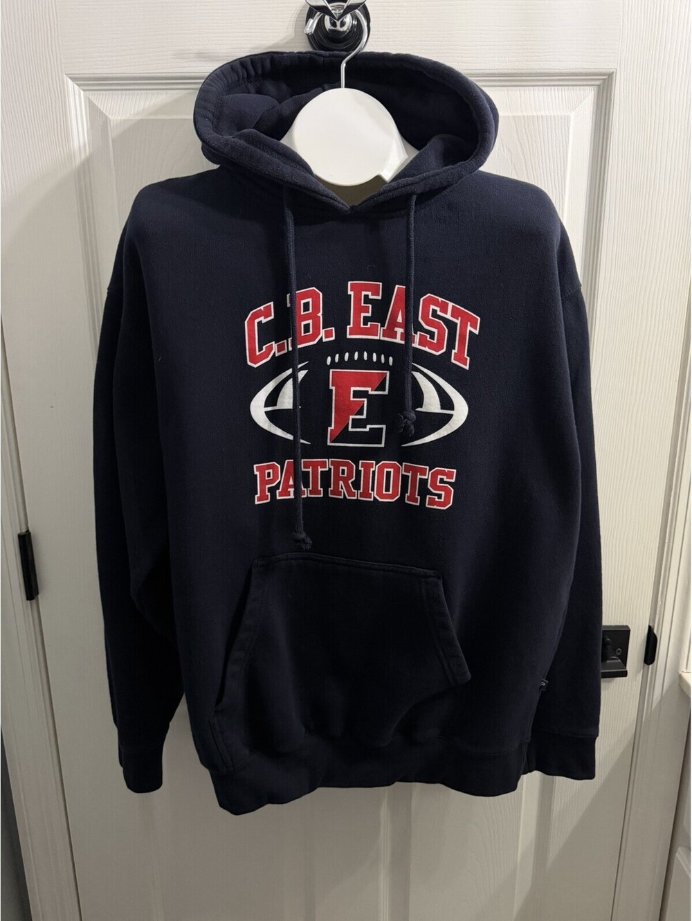 Pennant C.B. East Patriots Football Hoodie Sweatshirt Mens Large Navy PA School